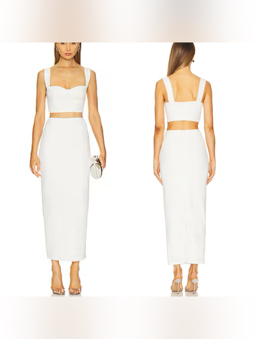 Superdown Veneda Skirt Set in White 2 Pc NWT Small